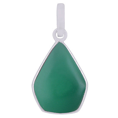 Stunning Gemstone Green Onyx Pentagon Shape 925 Sterling Solid Silver Pendant - R101909-6