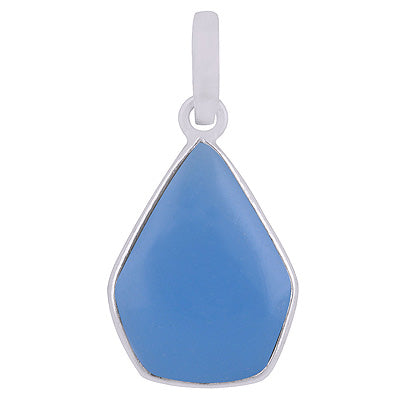Stunning Gemstone Blue Chalcedony Pentagon Shape 925 Sterling Solid Silver Pendant - R101909-7