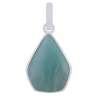Stunning Gemstone Amazonite Pentagon Shape 925 Sterling Solid Silver Pendant - R101909-9