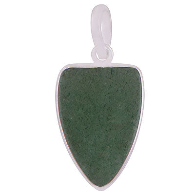 Gorgeous Gemstone Green Aventurine Shield Shape 925 Sterling Solid Silver Pendant - R101911-10