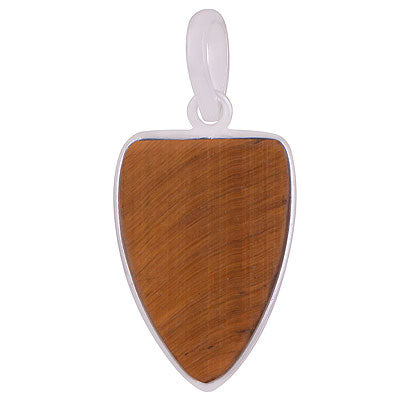 Gorgeous Gemstone Tiger's Eye Shield Shape 925 Sterling Solid Silver Pendant - R101911-12