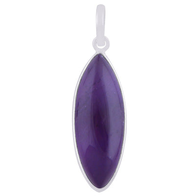 Gorgeous Elongated Gemstone Amethyst Marquise Shape 925 Sterling Solid Silver Pendant - R101913-15