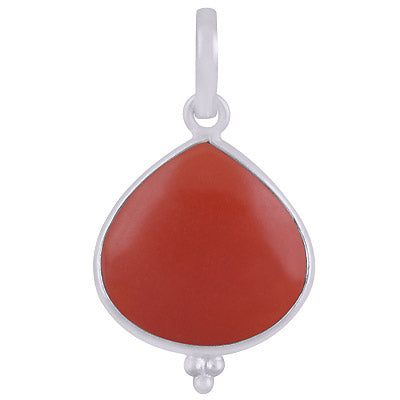 Beautiful Gemstone Rawa Work Around Carnelian Pear Shape 925 Sterling Solid Silver Pendant - R101915-5