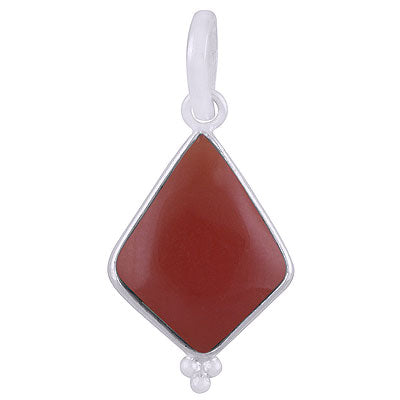 Alluring Gemstone Rawa Work Around Carnelian Kite Shape 925 Sterling Solid Silver Pendant - R101917-5