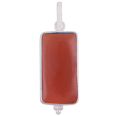 Alluring Elongated Gemstone Rawa Work Around Carnelian Rectangle Shape 925 Sterling Solid Silver Pendant - R101919-5