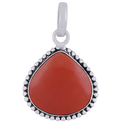 Gorgeous Rawa Work Around Carnelian Drop Shape 925 Sterling Solid Silver Pendant - R101922-6