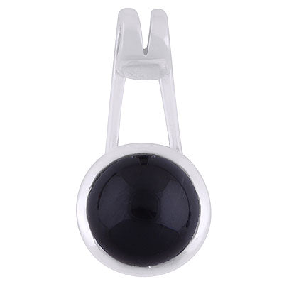 Gorgeous Gemstone Setting Black Onyx Round Shape 925 Sterling Solid Silver Pendants - R101937-12