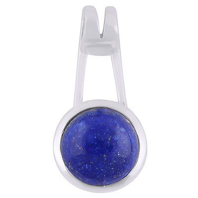 Gorgeous Gemstone Setting Lapis Round Shape 925 Sterling Solid Silver Pendants - R101937-6