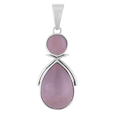 Gorgeous Multiple Rose Quartz Pear,Round Shape 925 Sterling Solid Silver Pendant - R101940-13