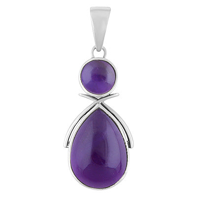 Gorgeous Multiple Amethyst Pear,Round Shape 925 Sterling Solid Silver Pendant - R101940-8