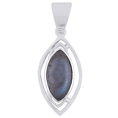 Stunning Work Around Labradorite Marquise Shape 925 Sterling Solid Silver Pendants - R101942-4