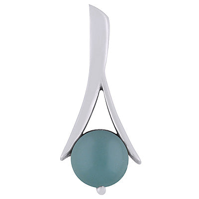Alluring Seated Aqua Chalcedony Round Shape 925 Sterling Solid Silver Pendant - R101944-10