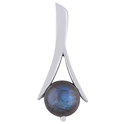 Alluring Seated Labradorite Round Shape 925 Sterling Solid Silver Pendant - R101944-5