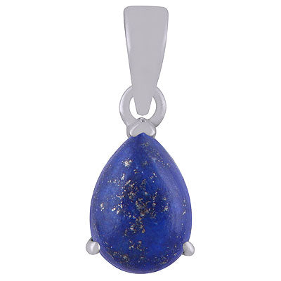 Alluring Prong Setting Around Lapis Pear Shape 925 Sterling Solid Silver Pendant - R101952-6