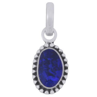 Stunning Oxidised Rawa Work Around Australian Opal Fancy Shape 925 Sterling Solid Silver Pendant - R101974-71
