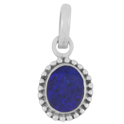 Stunning Oxidised Rawa Work Around Australian Opal Fancy Shape 925 Sterling Solid Silver Pendant - R101974-89
