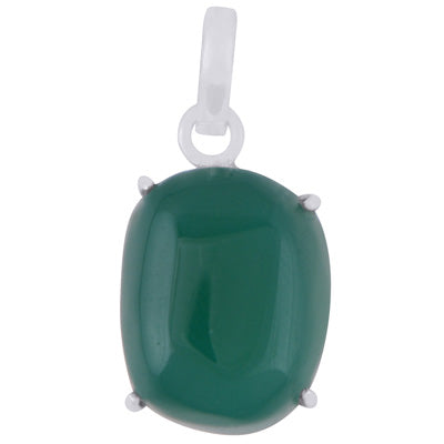 Gorgeous Abstract Cut Gemstone Green Onyx Fancy Shape 925 Sterling Solid Silver Pendant - R101982-42