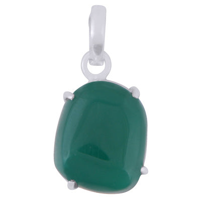 Gorgeous Abstract Cut Gemstone Green Onyx Fancy Shape 925 Sterling Solid Silver Pendant - R101982-44