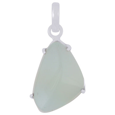 Gorgeous Abstract Cut Gemstone Aqua Chalcedony Fancy Shape 925 Sterling Solid Silver Pendant - R101982-47