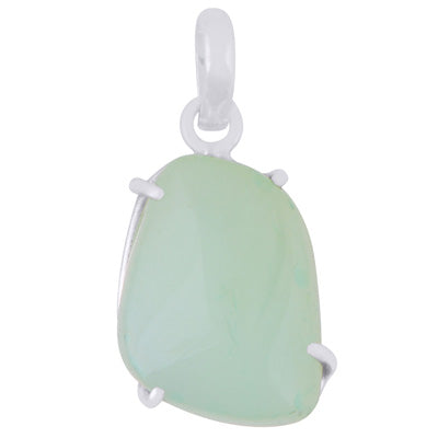 Gorgeous Abstract Cut Gemstone Aqua Chalcedony Fancy Shape 925 Sterling Solid Silver Pendant - R101982-48