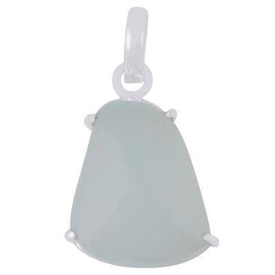 Gorgeous Abstract Cut Gemstone Aqua Chalcedony Fancy Shape 925 Sterling Solid Silver Pendant - R101982-50