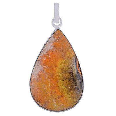 Gorgeous Plain BumbleBee Jasper Oval Shape 925 Sterling Solid Silver Pendant - R101985-31