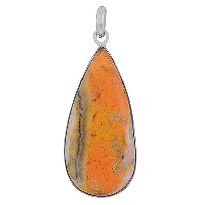 Gorgeous Plain BumbleBee Jasper Oval Shape 925 Sterling Solid Silver Pendant - R101985-32