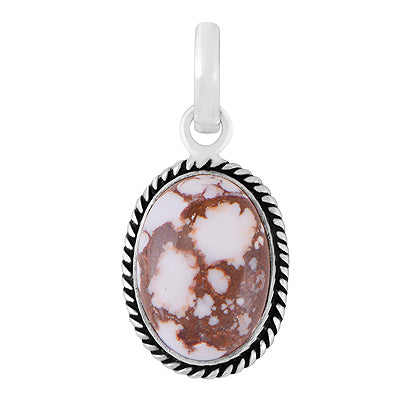 Authentic Wire Work Around Wild Horse Jasper Oval Shape 925 Sterling Solid Silver Pendants - R101991-10