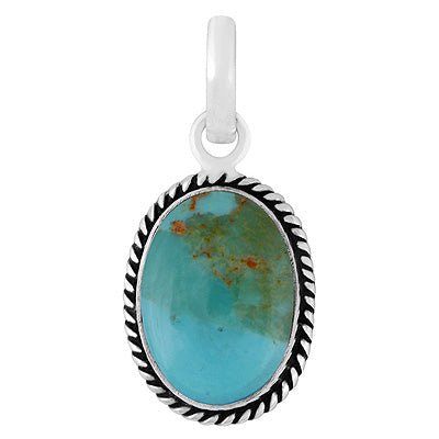 Authentic Wire Work Around Mohave Turquoise Oval Shape 925 Sterling Solid Silver Pendants - R101991-29
