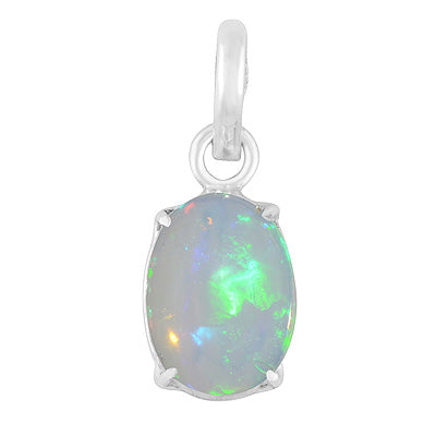 Beautiful Prong Setting Around Ethiopian Opal Oval Shape 925 Sterling Solid Silver Pendants - R101992-51