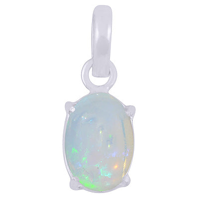 Beautiful Prong Setting Around Ethiopian Opal Oval Shape 925 Sterling Solid Silver Pendants - R101992-59