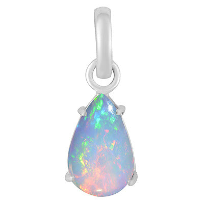 Beautiful Prong Setting Around Ethiopian Opal Pear Shape 925 Sterling Solid Silver Pendants - R101992-64
