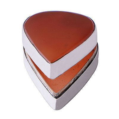 Beautiful Huge Gemstone Carnelian Pear Shape 925 Sterling Solid Silver Article Box - R1020001-1
