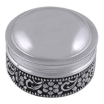 Gorgeous Handcrafted Texture Work Around Plain Round Shape 925 Sterling Solid Silver Article Box - R1020003-6