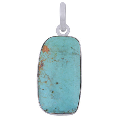 Gorgeous Plain Arizona Turquoise Fancy Shape 925 Sterling Solid Silver Pendant - R102003-14
