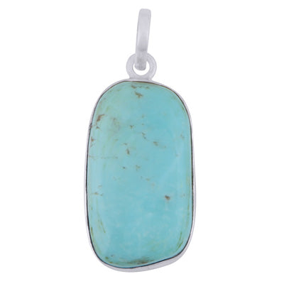 Gorgeous Plain Arizona Turquoise Fancy Shape 925 Sterling Solid Silver Pendant - R102003-15