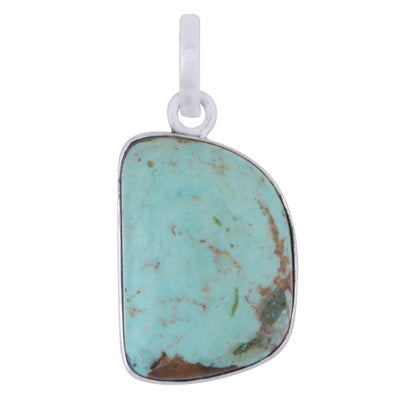 Gorgeous Plain Arizona Turquoise Fancy Shape 925 Sterling Solid Silver Pendant - R102003-19