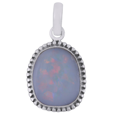 Classic Rawa Work Around Australian Opal Doublet Fancy Shape 925 Sterling Solid Silver Pendant - R102035-8