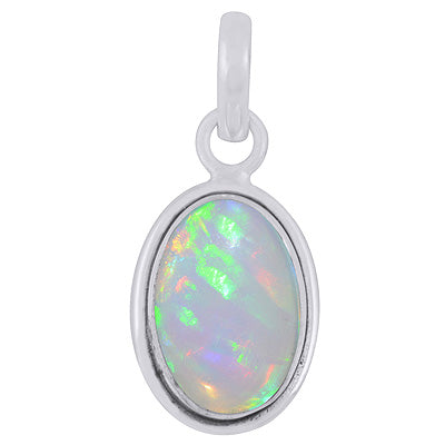 Plain Wire Around Ethiopian Opal Oval Shape 925 Sterling Solid Silver Pendants - R102047-30