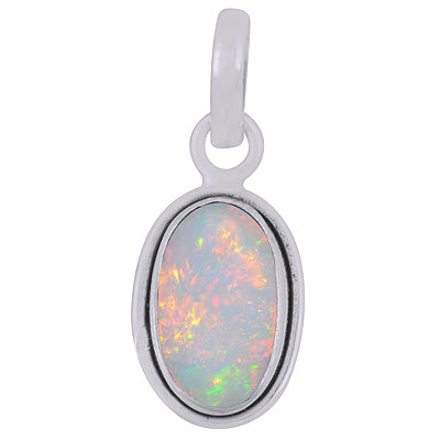 Plain Wire Around Ethiopian Opal Oval Shape 925 Sterling Solid Silver Pendants - R102047-35