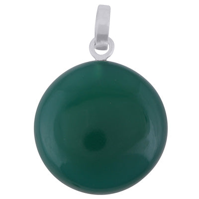 Magnificent Gemstone Green Onyx Round Shape 925 Sterling Solid Silver Pendant - R102050-10