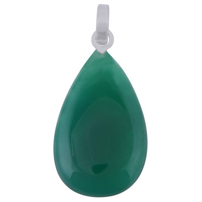 Magnificent Gemstone Green Onyx Pear Shape 925 Sterling Solid Silver Pendant - R102050-13