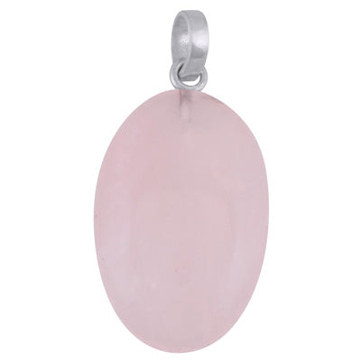 Magnificent Gemstone Rose Quartz Oval Shape 925 Sterling Solid Silver Pendant - R102050-14