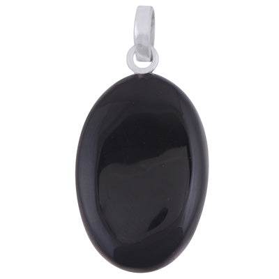 Magnificent Gemstone Black Onyx Oval Shape 925 Sterling Solid Silver Pendant - R102050-16