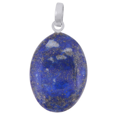 Magnificent Gemstone Lapis Oval Shape 925 Sterling Solid Silver Pendant - R102050-3