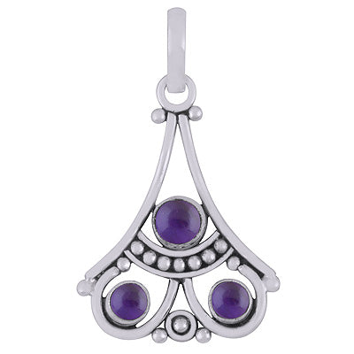 Gorgeous Gemstone Rawa & Wire Work Around Amethyst Round Shape 925 Sterling Solid Silver Pendants - R102058-1