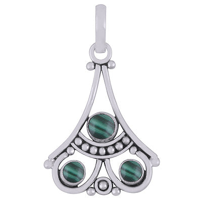 Gorgeous Gemstone Rawa & Wire Work Around Malachite Round Shape 925 Sterling Solid Silver Pendants - R102058-12