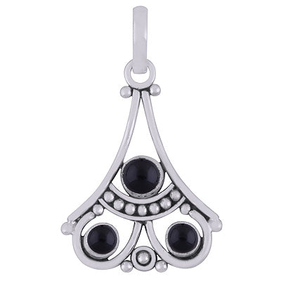 Gorgeous Gemstone Rawa & Wire Work Around Black Onyx Round Shape 925 Sterling Solid Silver Pendants - R102058-14