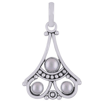 Gorgeous Gemstone Rawa & Wire Work Around Pearl Round Shape 925 Sterling Solid Silver Pendants - R102058-15