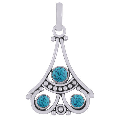 Gorgeous Gemstone Rawa & Wire Work Around Turquoise Round Shape 925 Sterling Solid Silver Pendants - R102058-3